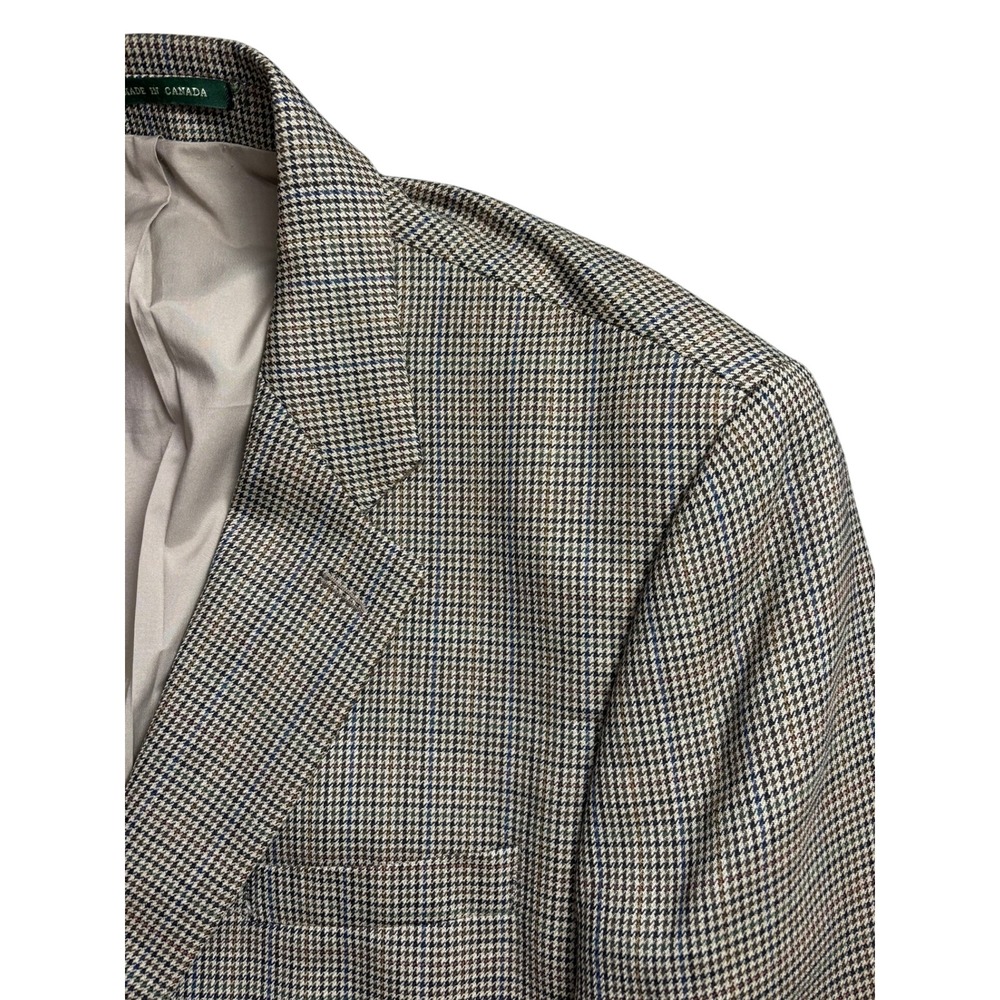 Polo Ralph Lauren Blazer Mens 46R Houndstooth Wool Sport Coat Canada Vintage